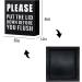 Rustic Bathroom Decor: Funny 'Put The Lid Down Before You Flush' Toilet Sign, Black Wooden Box Wall Art (6x6 Inch) - Buy Online on GoSupps.com