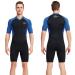 Wetsuit Women Men Lycra and 1.5MM Neoprene Front Zip Shorty Wetsuit AONYIYI Plus Size Wetsuits for Women Men in Cold Water One Piece Spring Summer Wetsuit for Swimming Scuba Surfing Water Sports Men, Blue Large