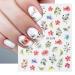Flower Nail Art Stickers 3D Flower Self-Adhesive Nail Decals Spring Flower Leaf Butterfly Nail Sliders Design Nail Art Supplies for Acrylic Nail Manicure Decorations for Women 8 Sheets Spring Flowers