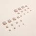 Shinning Glitter French Tip Press On Toenails - 24PCS Square Stick On False Toe Nails in Beige - Cute Full Cover Artificial Glossy Design for Girls and Women - Decoration 02 - Buy Online on GoSupps.com