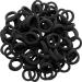 300PCS Black Hair Ties for Baby Girls  Cotton Seamless Non Pull Elastic Hair Bands No Crease Ponytail Holders for Kids Girls  Toddlers (Diameter in 0.78 Inch)