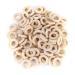 SPYMINNPOO 100 Pieces Baby Teething Rings 25 mm Wooden Ring Baby Teething Rings Sensory Teething Ring Toy DIY Craft Accessories