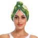 Green Cute Frog Hair Towel 2 Pack Super Absorbent Hair Drying Towel Quick Dry Hair Turbans Head Towel with Button Twisty Wrap for Women Girls