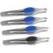 Eyebrow Tweezers Plucking Tweezers Set Slanted Pointed Straight with Anti-Slip Handles