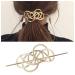 Aneneiceera Vintage Viking Celtic Hair Clip Gold Celtic Knot Hair Clip Long Hair Clip Pin Metal Bun Holder Decorative Hair Accessories for Women and Girls
