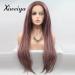 Xiweiya Mix color pastel color Wig Mermaid Synthetic candy purple Lace Front Wigs Long nature wave Middle Part Long Wavy Long Soft Wig Heat Resistant Fiber Hair Replacement Wig Women Drag Queen 24inch