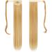 FESHFEN 28 Straight Synthetic Wrap Around Ponytail Extension in 27H613 Strawberry Blonde & Bleach Blonde - Clip in Hairpiece for Women - Buy Online on GoSupps.com