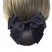 Women's Black Hair Clip Ribbon Barrette with Net Chignon - Professional Hair Bun Cover and Bow-knot Decor - Buy Online on GoSupps.com