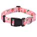 Mihqy dog collar adjustable soft & comfort dog collar Bohemian flowers geometric trunk design for small medium and large dogs (strawberry m) m (neck circumference 33-55 cm width 2 cm) strawberry