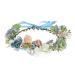 Vividsun Bohemian Flower Crown Wedding Festival Floral Crown Hair Headpiece (blue)