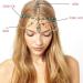 Deniferymakeup Bridal Boho Vintage Gold Head Chain Bridal Headpiece Bohemian Wedding Hair Accessories for Bride and Women - Buy Online on GoSupps.com