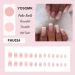YOSOMK Pink French Tip Press on Nails Medium with Flower Designs - Square False Nails for Women | Glue-On Static Nails B11 - Buy Online on GoSupps.com