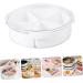 Mikinona Dried Fruit Plate Lunchbox Party Tray with Lid Candy for Kids Serving Candy Boxes Section Round Tray 26X7.5CM White - Buy Online on GoSupps.com