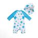 BONVERANO Baby Boys Swimsuit | Long-Sleeve One Piece Swimwear | UPF 50+ Sun Protection | Blue Star | 9-12 Months - Buy Online on GoSupps.com