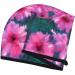 Pink Flowers Coral Velvet Dry Hair Cap with Buttons - Anti Frizz Cap for Curly Long & Thick Hair | International Shipping Available - Buy Online on GoSupps.com