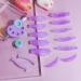 PERMANIA 16 Piece Lash Lift Rods 3 in 1 Reusable Soft Eyelash Perm Curler for Lash Lift Kit with Silicone Plate Suitable for All Eye Shapes DIY (Purple)