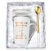 Bokalaka job change farewell gift for colleagues small gifts say goodbye to colleagues cup for goodbye colleague - 400 ml white ceramic coffee cup with lid