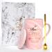 Bokalaka Mother's Day Gift - 400ml Pink Ceramic Coffee Cup with Lid & Spoon | Perfect Mom Gifts & Birthday Present | Best Mom in the World - Buy Online on GoSupps.com