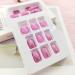 Square Short Fake Nails | Acrylic Press on Nails Rose Pink Glitter | 24 Pcs Full Cover French Tip for Women - Buy Online on GoSupps.com