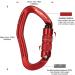 XINDA 22KN Auto Locking Carabiner Clip - Twist Lock, CE UIAA Certified, Heavy Duty - 2 pcs Red - Buy Online on GoSupps.com