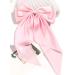 Women's Pink Satin Bow Barrettes - Long Ribbon Hair Clips for Parties - Buy Online on GoSupps.com