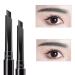 DERCLIVE 2pcs Eyebrow Definer Pencil Longlasting Waterproof Durable Automaric Liner Eyebrow Professional Brow Kit with Eyebrow Brush Black