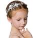 Flower Girl Headpiece Wedding Headbands Headdress Bridal Bride for Women and Girls Rhinestones Beading Beautiful Girls Hair Accessories White