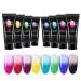 Jascherry 8 colors temperature change poly nail gel acrylic poly nail extension gel nails builder gel nail extension gel nail gel for beginners starter nail design 8 temperature -changing colors