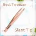 Slant Tip Tweezer - Professional Eyebrow Stainless Steel Tweezers - Splinter Tweezer for Facial Hair Removal - Best Precision Slant Tweezer for Ingrown Hairs (Rose Gold) - Buy Online on GoSupps.com