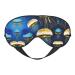 Blue and Gold Jellyfish Print Unisex Sleeping Eye Mask Soft Comfortable Light-Blocking Eye Mask Black