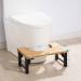 AmazerBath 7 Foldable Bamboo Toilet Stool with Black Stainless Steel Legs - Natural Color for Men and Women - Buy Online on GoSupps.com