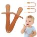 Vicloon 2pcs Teething Toys for Baby Teether Toy Silicone Baby Teether Baby Teething Toy with 2 Anti-Lost Chain Baby Teether Toys Chew Toy Teething Ring for 2 Months Above Boys & Girls (Brown) S-Regular brown