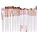 20pcs Professional Female Makeup Brush Set for Face, Eyeshadow, Eyebrow, Lip - White - Buy Online on GoSupps.com