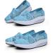 Yeteepot Women's Slip-On Walking Shoes | Wedge Heel Fitness Sneakers | Light Blue Breathable Leisure Shoes | EU Size 40 - Buy Online on GoSupps.com
