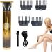 Dous T9 Electric Hair - T-Electric Cordless Beard Trimmer Cordless T-Hair Trimmer for Mustaches Nose Hair Grooming with 4 Guide Comb Gold Black - Buy Online on GoSupps.com