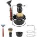 Qiilu 4-Part Shaving Set - Stainless Steel Manual Razor Brush Bowl & Stand - Perfect Grooming Kit for Men - Buy Online on GoSupps.com