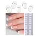 Semi Cured Gel Nail Strips | 20pcs French Glitter Gel Nail Stickers UV | Semi Cured Gel Nail Wraps for Home Nails DIY