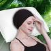 Satin Silk Lined Sleep Cap - 19MM Mulberry Silk & Bamboo Viscose - Black - Buy Online on GoSupps.com