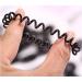 Miya Set of 10 Black Elastic Telephone Cable Hair Ties | Mini Plastic Spiral Hair Accessories & Bracelet - Buy Online on GoSupps.com