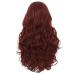 Siudus Dark Red Curly Long Wig - Burgundy Wavy Middle Part Synthetic Heat-Resistant Hair for Cosplay & Halloween - Buy Online on GoSupps.com