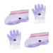 2 Pairs Wax Gloves Foot Non-woven Fabric Nursing Cover Purple