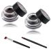 Vesaneae 2 Colors Eyeliner, Waterproof Cream Eyeliner Gel, Long Lasting Eyeliner Cream, Creamy Eyeliner, Gel Eye Makeup, Reusable Gel Eyeliner, Eyeliner Applicator with 2 Brushes