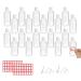 20 Pcs 50ml Plastic Travel Bottles for Toiletries Empty Refillable Transparent Containers Cosmetic Flip Cap Bottles for Toiletries Shampoo Lotions Cosmetics with 4pcs Funnels and 2 Sheets Free Labels 03