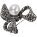 Fashion Silver Bow Rhinestones Crystal Brooch Pins Women Wedding Bridal - Buy Online on GoSupps.com