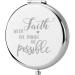 ENSIANTH Faith Gift with Faith All Things are Possible Pocket Mirror Religious Gift Inspirational Christian Gift (Faith Mirror)