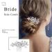 Catery Crystal Bride Wedding Hair Comb | Rhinestone Bridal Side Combs for Women and Girls - Silver - Buy Online on GoSupps.com
