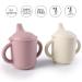 Leeleelon Silicone Sippy Cups 6oz (Pack of 2) - 100% Leak-Proof, Soft Spout, Platinum Silicone - Grey/Pink for Babies 6+ Months - Buy Online on GoSupps.com