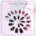 Gothic Stiletto False Nails - 24Pcs Full Cover Glossy Fake Nails for Women - Buy Online on GoSupps.com