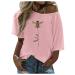 Ppanguding Women Good T-Shirt Summer Mode Off Shoulder Rainbow Bring on the Sunshine Pattern Shirt Shirt Shirt tops tops blouse graphic print tops tea tops S pink-B