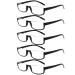 Kerecsen 5-Pack Reading Glasses for Women/Men Half-Moon Frame Readers with Spring Hinges 5black 2.0 x
